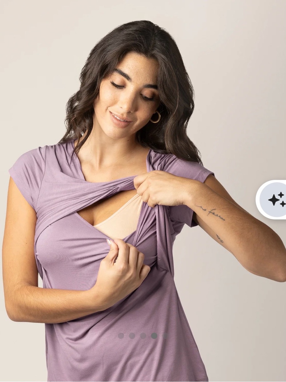 Kindred Bravely Davy Maternity & Nursing Sleep Pajama Set - Dusty Mauve - Picture 2 of 8